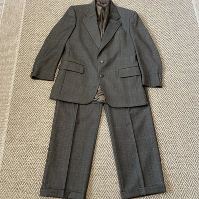 Jos A Bank 43R Blazer Brown Houndstooth Window Pane Plaid Check Suit Pants 33X30 - Image 1 of 4