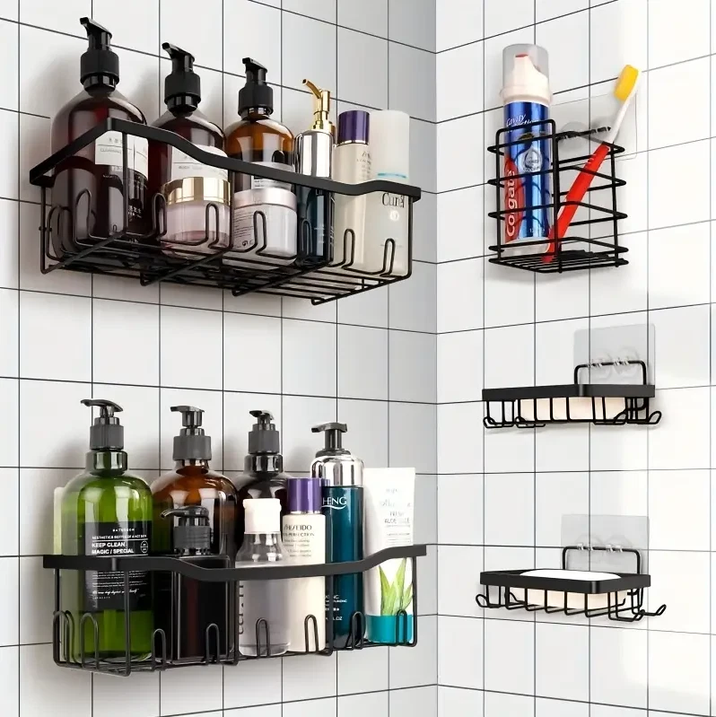 Amig - Estantería De Ducha Colgante – Organizador De Baño Con 2 Niveles Para Mampara – Cesta Sin Taladro