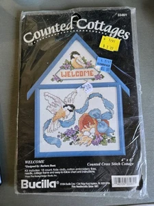 Bucilla Counted Cottages "Welcome" 33461 NEW sealed Kit 4" x 6" VTG 1994 - Picture 1 of 2