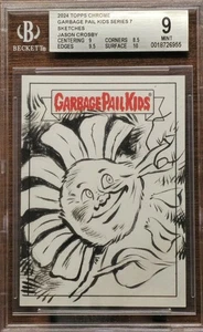 2024 GARBAGE PAIL KIDS 40th Anniversary SKETCH CARD - SUNFLOWER -  JASON CROSBY - Picture 1 of 2