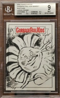 2024 GARBAGE PAIL KIDS 40th Anniversary SKETCH CARD - SUNFLOWER -  JASON CROSBY - Image 1 of 2