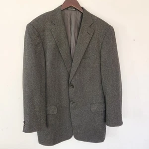 Pal Zileri Italian EUR 54R US 44R Kaschmir Sport Mantel Jacke Blazer Grau Schwarz - Bild 1 von 22