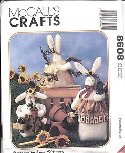 8608 UNCUT Vintage McCalls Sewing Pattern Craft Bunnies 8" 9" 12" Anne McKinney - Picture 1 of 2