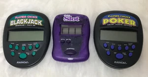 Lot of 3 Radica Electronic Handheld Pocket Games: Blackjack, Poker, Slot (1997) - Picture 1 of 8