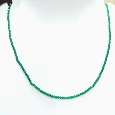 Natural Green Onyx Round Faceted 3-3.5mm Green Crystal Loose Beads Crystal Beads - Image 1 of 4