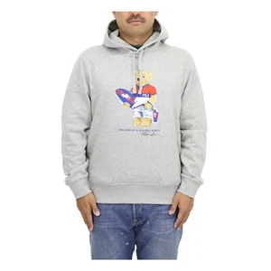 Polo Ralph Lauren Polo Bear Pullover Hooded Hoodie Sweatshirt Surfer - Grey XXL - Picture 1 of 5