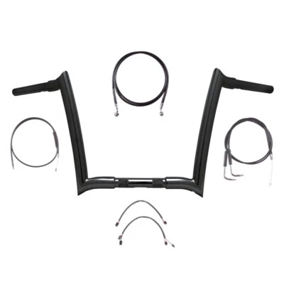 Kit de manillar Yaffe Monkey Bar 2011-2015 Harley Softail 1 1/4" negro 12" sin ABS Foto 1 de 2