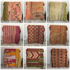 Vintage Kantha Quilt Throw Gudri Bedspread Wholesale Blanket Reversible Ralli