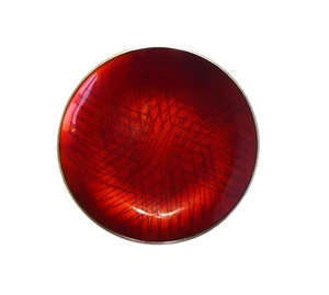 Art Deco Anton Michalsen Denmark 925.Sterling Silver Red Enameled Dish - Picture 1 of 6