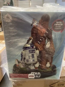 DISNEY STORE Limit Edition STAR WARS Chewbacca R2-D2 Porgs Figurine Light UP NEW - Picture 1 of 4
