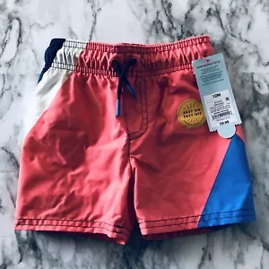 Toddler Boys Coral/Blue/White Swim Trunks Cat & Jack 12M - Picture 1 of 5