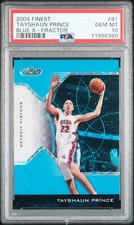 2004-05 Finest X-Fractors Blue Tayshaun Prince /25 #81 Detroit Pistons PSA 10