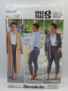 Simplicity 11411 Women's Coat and Pants Uncut Pattern 8749 Mimi G Sizes 20W-28W - Picture 1 of 2