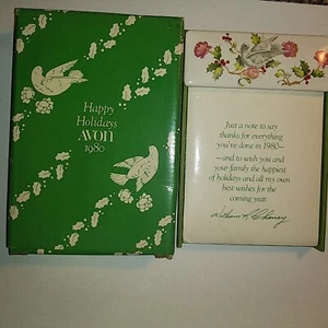 Vintage 1980 AVON Happy Holidays Desk Thank You Note Pad - Picture 1 of 4