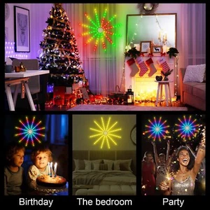LED Hanging Firework Fairy String Lights W/Remote RGB Christmas Lamp Party Decor - Picture 1 of 13
