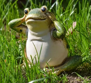 Proverbiales estatuas de ranas de jardín - Juego de 3, resina - Imagen 1 de 11