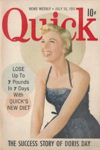 Quick News Weekly Magazine July 16, 1951 Doris Day NEW Diet Navy in Carribean - Picture 1 of 2