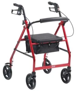 RETURN Lightweight Folding R8 Rollator Walking Frame With Seat Red RET1310 - Picture 1 of 1