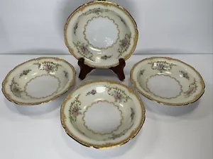4x Ciotole Noritake M LOTUS frutta dessert salsa vintage 1933 bordo oro pergamena #1C - Foto 1 di 9
