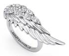Harley-Davidson Women's Crystal Stones Pave Wing Ring - Brass Silver Plated