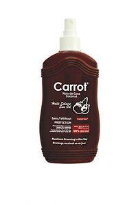 COCONUT Carrot Sun Tan Accelerator Sunbed Spray.L-Tyrosine, Coconut & Almond Oil