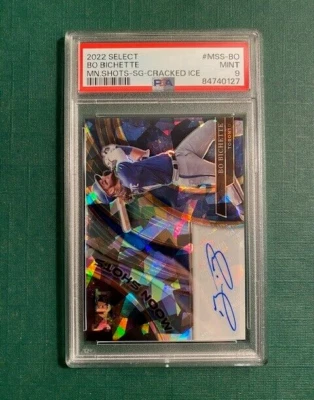 2022 Select Moon Shots Bo Bichette Cracked Ice Prizm Auto #'d /25 PSA 9 - Image 1 of 2