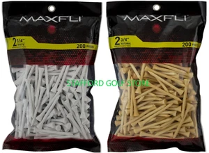 New Maxfli 2.75-Inch White Golf Tees Durable Wooden Tees 200 Pack - Picture 1 of 5