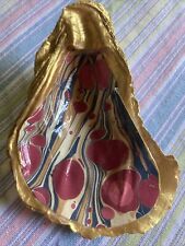 Decorative Modern Bubble Oyster Shell Jewelry Ring Trinket Dish Red Blue Gold