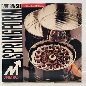 VTG Metro 3-Pan Springform Bake Pan Set 1031 Graduated Sizes 10”, 9 ½”, 8 ½” (1j - Picture 1 of 3