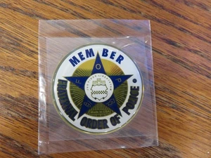 Fraternal Order Of Police 1 5/8" Plastic Coated Stick On Emblem Disc NIP - Foto 1 di 2