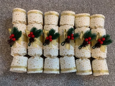 Reusable, Handmade Fabric Christmas Crackers  Set of 6 - Image 1 of 4