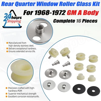 For 1968-72 GM A body Window Roller Rear Quarter Glass Set GTO Chevelle 442 GS Foto 1 de 4