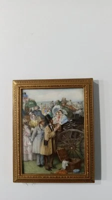 Miniature Painting After Frith "Derby Day" 1858 - Image 1 of 3