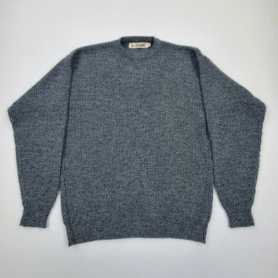 Vtg Le Tigre Sweater Mens XL Tall Marled Grey Knit USA Made Pullover Crewneck  - Image 1 of 4