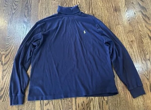 Polo Ralph Lauren uomo 100% cotone blu navy girocollo polo emblema taglia large usata in ottime condizioni - Foto 1 di 8
