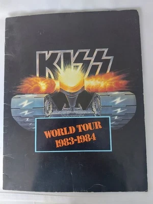Rare Kiss World Tour 1983/84 UK Lick it up Tour Programme, Ticket & Scarf - Image 1 of 4