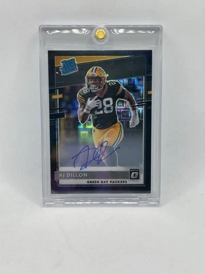 2020 Donruss Optic AJ Dillon Rated Rookie Auto Black Pandora RC 15/25 Packers - Image 1 of 2