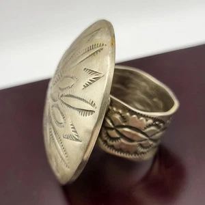 Navajo Leander Tahe Ring Sterling Silber 925 gestempelt signiert Statement  - Bild 1 von 17