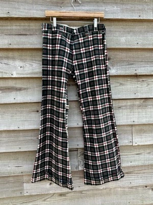 "Fondos de campana de tiro bajo de franela de algodón Virrey años 70 vintage cintura 32""" Foto 1 de 4