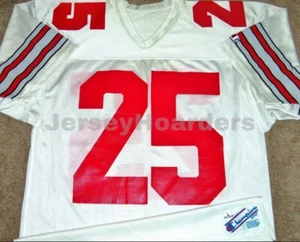 CAMISETA DE FÚTBOL CAMPEÓN DE BUCKEYES CARLOS SNOW OHIO STATE BUCKEYES DE COLECCIÓN DE LOS AÑOS 80 ¡L RARA! - Imagen 1 de 6