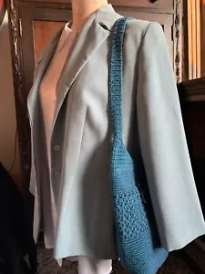 Worthington blue blazer size 18 W/ shoulder bag and working watch 3 pc NICE! - Picture 1 of 14