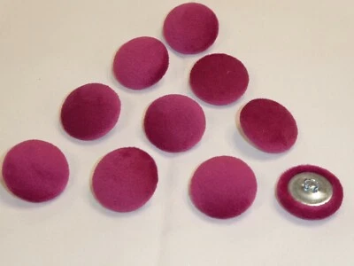 10 x Upholstery Buttons in FUCHSIA PINK - Plush Velvet (Size: 25mm) - Image 1 of 2
