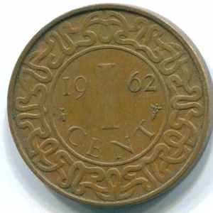 1 CENT 1962 SURINAME Netherlands Bronze Fish Colonial Coin #S10878C - Picture 1 of 3