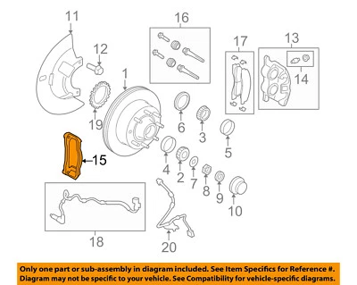 Adaptador de freno delantero 8C2Z2B292C Ford OEM 08-14 E-350 Super Duty Foto 1 de 2
