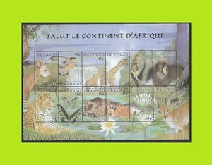 República Democrática del Congo 2000 Flora y Fauna de África - Hoja de recuerdo - MNH - Imagen 1 de 1
