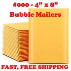 #000 4x8 Kraft Bubble Mailers Self Seal Shipping Bags Envelopes Padded 4x7