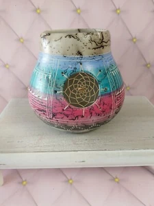 Whitegoat Navajo Hand Etched Pottery With Dreamcatcher Vassel - Picture 1 of 6