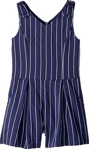 Habitual 167709 Girls Leila Cotton Sleeveless Stripe Bow Romper Navy Size 12 - Picture 1 of 2