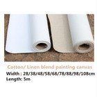 Primed Canvas Roll 5m Blank Oil Painting Cotton Linen Blend High Quality Artist
