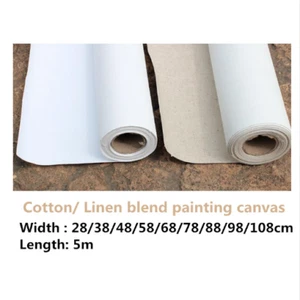 Primed Canvas Roll 5m Blank Oil Painting Cotton Linen Blend High Quality Artist - Picture 1 of 6